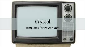  Presentation with old television set - PPT theme enhanced with up grungy old tv set background and a light gray colored foreground