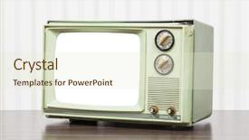  Presentation with green screen - PPT layouts enhanced with green vintage television with cut background and a cream colored foreground