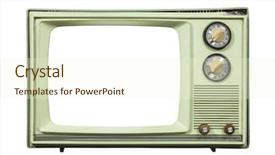  Presentation with old television set - PPT layouts consisting of old tv - grungy green vintage television set background and a cream colored foreground