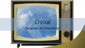  Presentation with old fashioned - Amazing PPT theme having old-fashioned radio isolated backdrop and a teal colored foreground