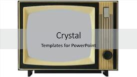  Presentation with old fashioned - Beautiful PPT theme featuring old-fashioned radio on white backdrop and a light gray colored foreground