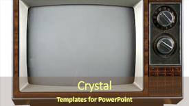 Presentation with television - PPT theme with television broadcast - old vintage tv background and a tawny brown colored foreground