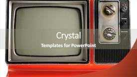  Presentation with 1970s - Beautiful presentation theme featuring orange vintage television backdrop and a gray colored foreground