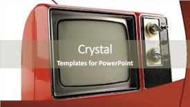  Presentation with 1970s - Colorful PPT theme enhanced with orange vintage television backdrop and a gray colored foreground