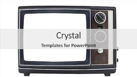  Presentation with television - PPT layouts with vintage portable television with empty background and a white colored foreground