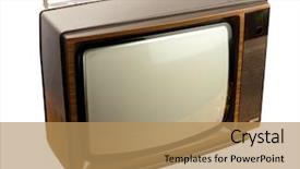  Presentation with television - Amazing presentation theme having television set - vintage tv on white background backdrop and a coral colored foreground