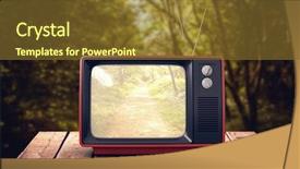  Presentation with woods - PPT theme enhanced with television advertising - retro tv against path background and a tawny brown colored foreground