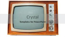  Presentation with retro - PPT layouts with retro-tv-on-white-background background and a light gray colored foreground