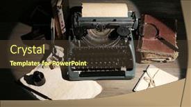  Presentation with retro - Slide set enhanced with retro-typewriter-in-lamplight background and a tawny brown colored foreground