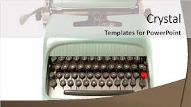  Presentation with retro - Beautiful PPT theme featuring retro typewriter isolated backdrop and a light gray colored foreground