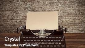  Presentation with brick wall - Beautiful slide set featuring retro typewriter placed on wooden backdrop and a wine colored foreground