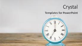  Presentation with vintage clock - Colorful slide deck enhanced with retro vintage alarm clock backdrop and a light gray colored foreground