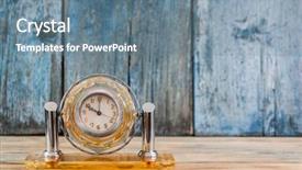  Presentation with vintage clock - PPT theme enhanced with retro vintage alarm clock background and a seafoam green colored foreground