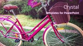  Presentation with garden city - Beautiful PPT theme featuring retro-vintage-city-bike-parked backdrop and a tawny brown colored foreground