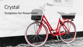  Presentation with vintage retro - Colorful presentation theme enhanced with retro vintage red bicycle backdrop and a white colored foreground