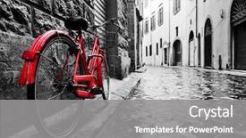  Presentation with bicycle - Slide set having retro vintage red bike background and a gray colored foreground