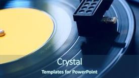  Presentation with record player - PPT layouts with retro vinyl player background and a ocean colored foreground