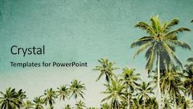  Presentation with tropical - Slide deck featuring retro wave - grunge image of tropical beach background and a mint green colored foreground