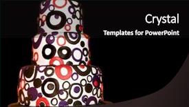  Presentation with purple wedding - Amazing slide deck having retro wedding cake on black backdrop and a black colored foreground