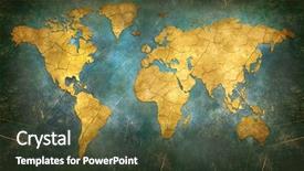  Presentation with world map - Colorful PPT theme enhanced with retro world map backdrop and a dark gray colored foreground
