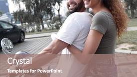  Presentation with motorbike - PPT theme consisting of best town - full length side view background and a coral colored foreground