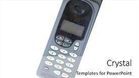  Presentation with old fashioned - Slides having smart antenna - old-fashioned mobile phone isolated background and a white colored foreground