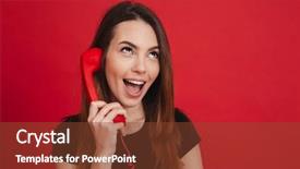  Presentation with black woman - Audience pleasing presentation theme consisting of black casual having mobile dialog backdrop and a tawny brown colored foreground