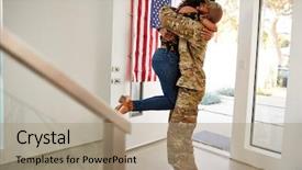  Presentation with millennial - Beautiful slide deck featuring return - returning millennial black soldier lifting backdrop and a coral colored foreground