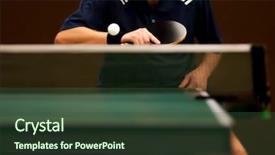  Presentation with table tennis - Slide set featuring return - table tennis player returning focus background and a ocean colored foreground