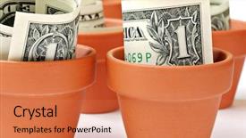  Presentation with flower pots - Beautiful presentation theme featuring return investment - little clay flower pots backdrop and a coral colored foreground