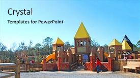  Presentation with playground - Presentation theme with school reunion - children's playground background and a arctic colored foreground