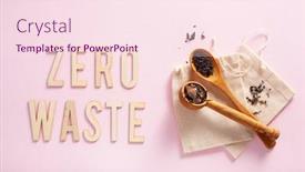  Presentation with eco bag - Presentation theme featuring reusable-cotton-tea-bag-eco background and a pink colored foreground