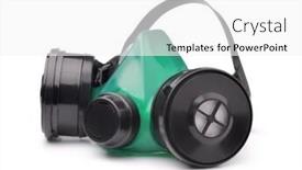  Presentation with reusable - Cool new slides with reusable-industrial-respirator-mask-isolated backdrop and a white colored foreground