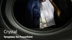  Presentation with reusable - PPT theme enhanced with reusable-masks-in-washing-machine background and a dark gray colored foreground