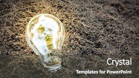  Presentation with growing - Cool new presentation theme with reusable resources - bulb with plant growing inside backdrop and a dark gray colored foreground