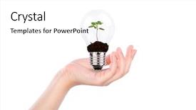 Presentation with green energy - Colorful presentation design enhanced with reusable resources - green energy concept bulb backdrop and a white colored foreground