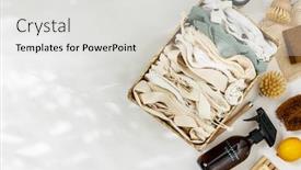  Presentation with reusable - Amazing theme having reusable-shopping-bags-and-ingredients backdrop and a light gray colored foreground