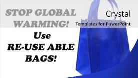  Presentation with reusable - Slide set with reusable shopping bags isolated background and a light gray colored foreground