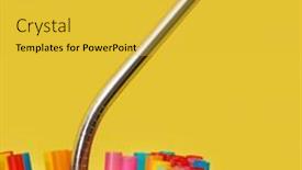 Presentation with reusable - Presentation consisting of reusable-stainless-steel-drinking-straw background and a yellow colored foreground