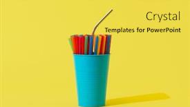  Presentation with stainless steel - Theme consisting of reusable-stainless-steel-drinking-straw background and a yellow colored foreground
