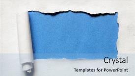  Presentation with torn paper - Theme enhanced with plain borders - torn paper over a blank background and a light blue colored foreground