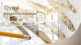  Presentation with reveal - Slide set with blueprint house showed - pencil erasing drawing to reveal background and a lemonade colored foreground