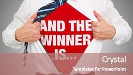  Presentation with raffle - PPT theme enhanced with reveals slogan and the winner background and a coral colored foreground