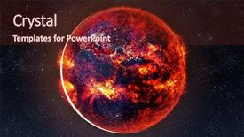  Presentation with revelation - Colorful PPT layouts enhanced with revelation - burning earth at cosmos elements backdrop and a tawny brown colored foreground
