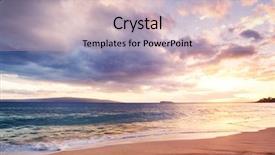  Presentation with sunset beach - Cool new presentation design with revelation - dramatic sunset on the beach backdrop and a soft green colored foreground
