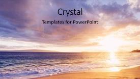  Presentation with hawaii - Presentation theme consisting of revelation - dramatic sunset on the beach background and a light blue colored foreground