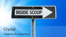  Presentation with direction - Presentation theme with revelation - inside scoop direction sign background and a light blue colored foreground