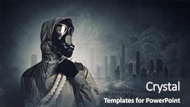  Presentation with revelation - Slide deck with revelation - man in gas mask background and a tawny brown colored foreground