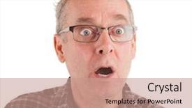  Presentation with revelation - Audience pleasing presentation theme consisting of revelation - man is awe-struck about something backdrop and a coral colored foreground