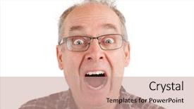  Presentation with evolution of man - Audience pleasing presentation consisting of revelation - man is panick-stricken about someting backdrop and a coral colored foreground